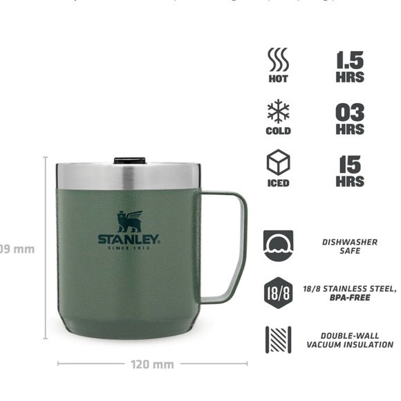 STANLEY CLASSIC LEGENDARY CAMP MUG vacuum sealed 12oz green - Picture 3 of 4